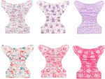 ALVABABY Baby Cloth Diapers 6 Pack with 12 Inserts One Size Adjustable Washable Reusable for Baby Girls and Boys 6DM26 - Image 3